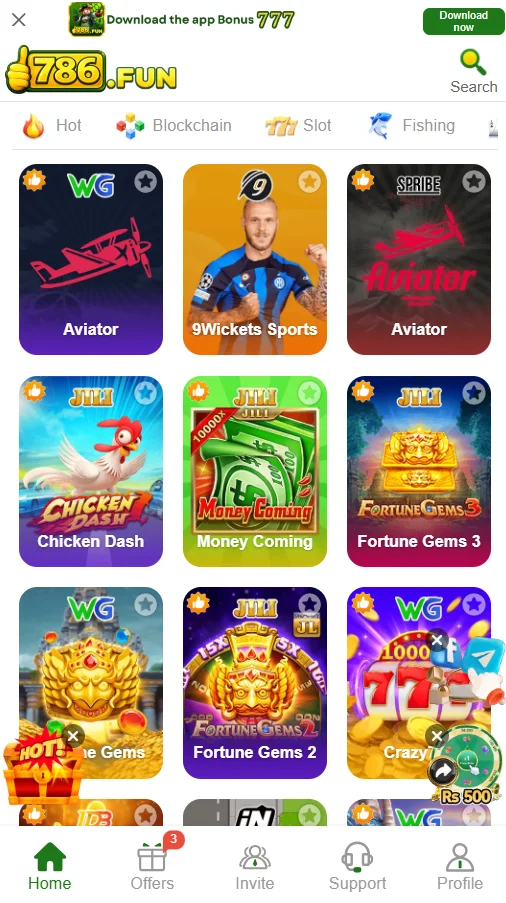 slot games of 786fun game