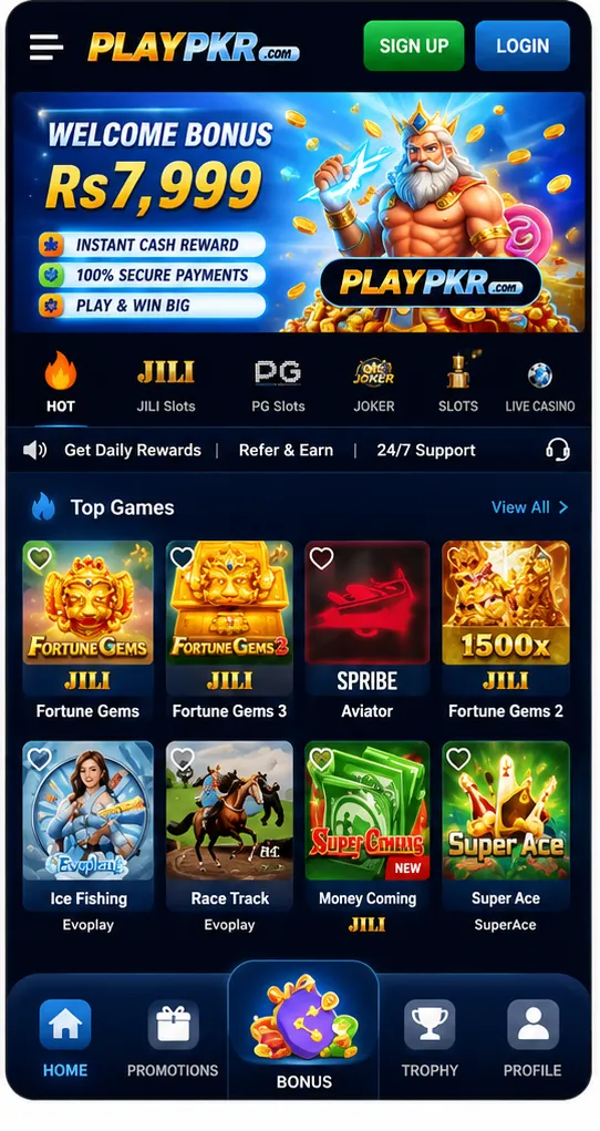 PLAYPKR rewards and bonuses page featuring welcome offers, referral rewards, and promotional benefits