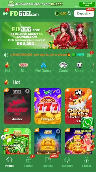FD777 Game Home Screen