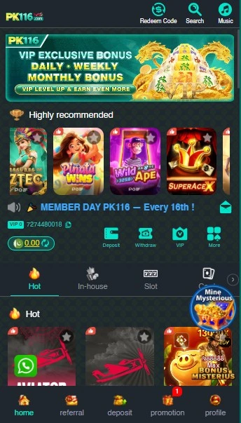 PK116 Game Home Page
