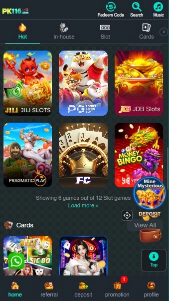 PK116 Game Main View