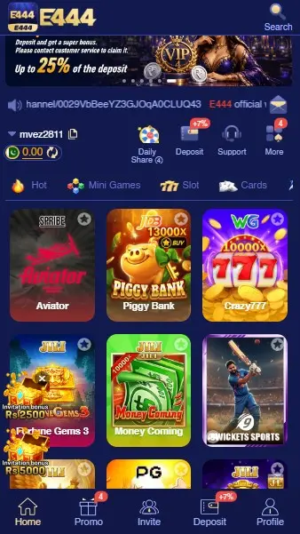 E444 Game Home Screen