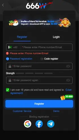 666W Game Registration Process