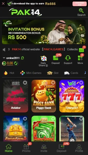 PAK14 Game Home View