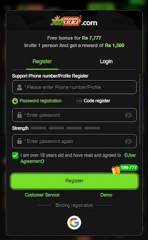 XD777 Game Registration Process